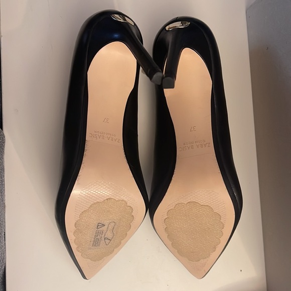 Zara Leather High Heel Shoes Sz 6.5 - Picture 5 of 7